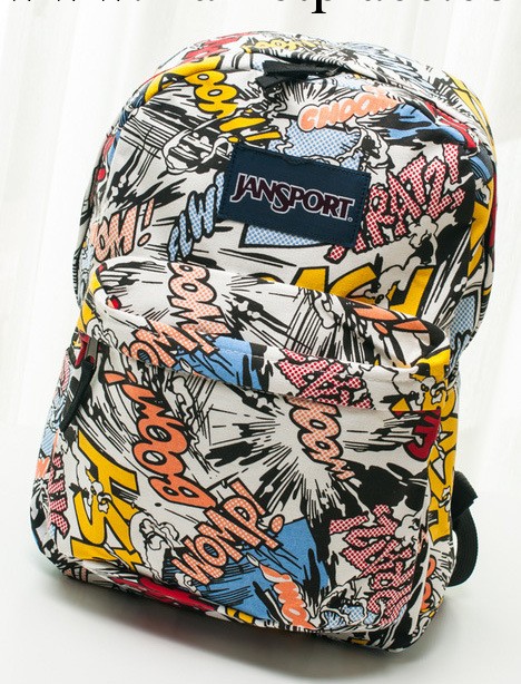 JANSPORT 印花雙肩背包  學院風大容量學生書包  旅行包批發・進口・工廠・代買・代購