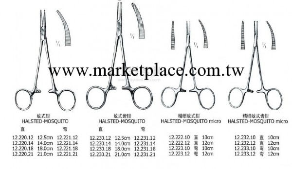 微型蚊式鉗,直 1X2齒 12cm工廠,批發,進口,代購