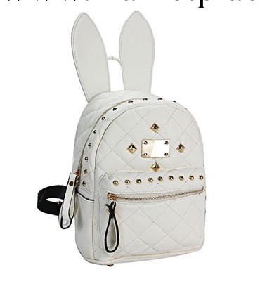 2014韓國學院潮女生書包時尚女包超可愛兔子耳朵菱格雙肩包批發・進口・工廠・代買・代購