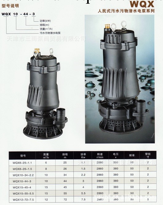 現貨供應 優質 WQX10-44-3 排污泵 高揚程污水泵工廠,批發,進口,代購