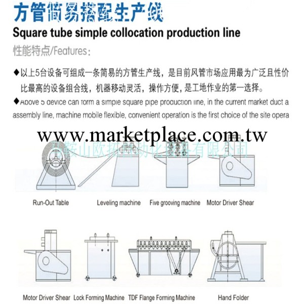 廠傢直銷簡易搭配風管生產線 矩形風管簡易搭配生產線工廠,批發,進口,代購