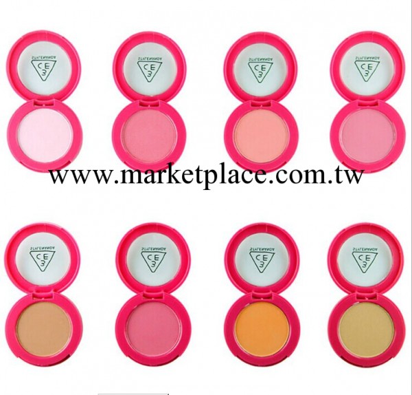 1971 韓國 3CE 三隻眼PINK系列紅盒腮紅胭脂嫩粉橘色 8色 彩妝工廠,批發,進口,代購