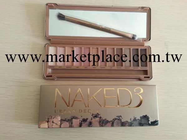 新款Naked3 第三代12色眼影啞光珠光裸妝大地色鐵盒配眼影刷工廠,批發,進口,代購