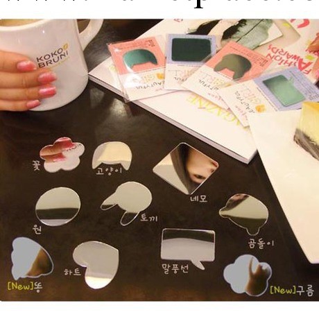 韓國創意 超可愛 時尚可貼隨身鏡子 卡通化妝鏡 淘寶小禮品禮物工廠,批發,進口,代購