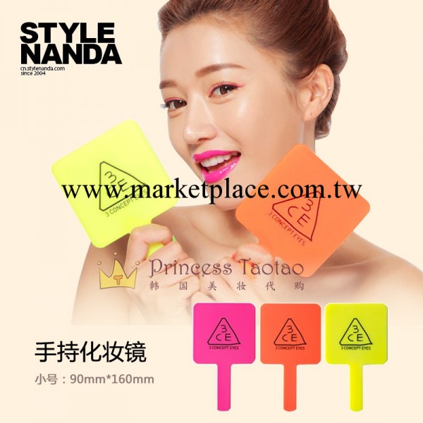 正品韓國stylenanda 3CE熒光化妝鏡 手拿式手柄 2014最新款 現貨工廠,批發,進口,代購