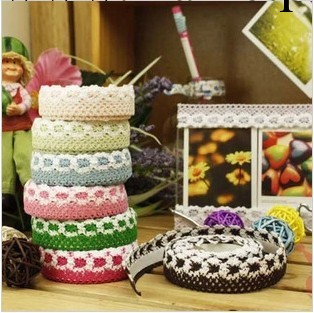 韓國田園風 手工創意膠帶 DIY配件棉佈蕾絲花邊裝飾膠帶 雙色工廠,批發,進口,代購