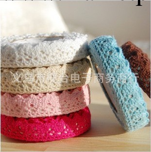 熱賣新品 韓國田園風DIY佈藝單色蕾絲裝飾膠帶 蕾絲花邊膠帶批發工廠,批發,進口,代購
