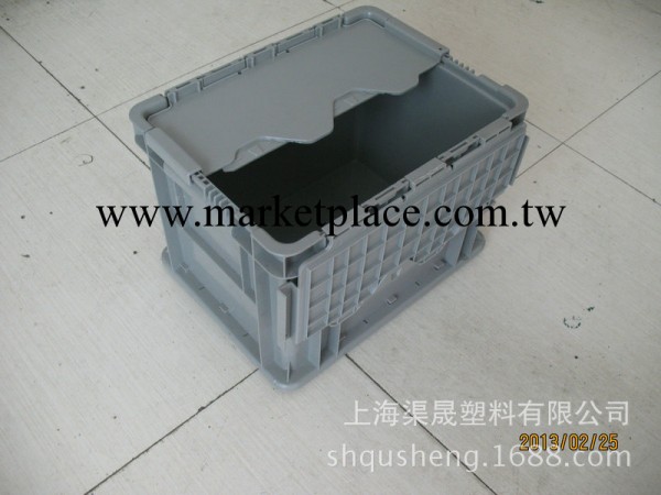 上海灰色塑料周轉箱批發 斜插帶蓋塑料箱工廠,批發,進口,代購