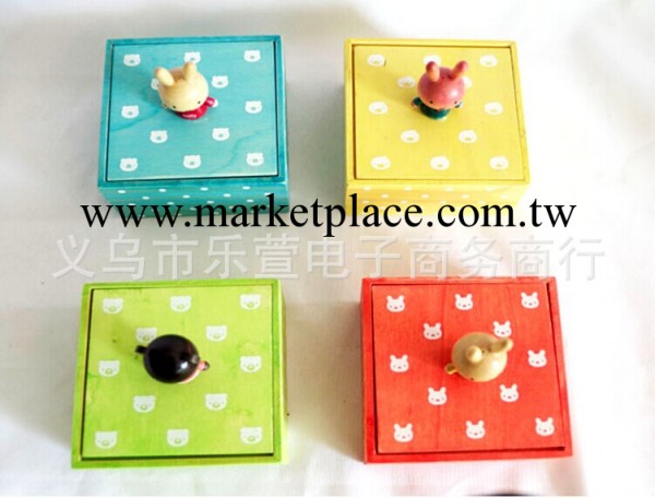 韓國  糖果色木質公仔動物方盒 巧克力盒 木質ZAKZA木盒 方形工廠,批發,進口,代購