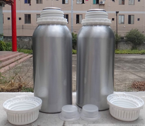 鋁瓶拋光塑料防盜蓋500ml精油鋁瓶化工農藥液體水劑防泄漏鋁瓶子工廠,批發,進口,代購