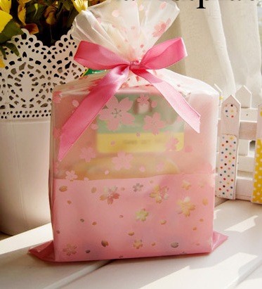 15.8*25cm中號磨砂粉紅花朵櫻花雙色禮品袋 包裝袋 塑料袋 糖果袋批發・進口・工廠・代買・代購