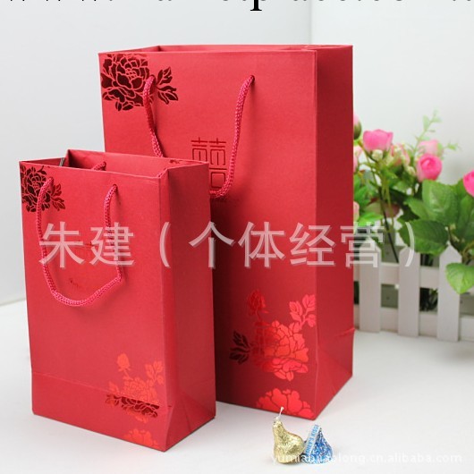 結婚用品 燙金喜糖袋( 小號)成品手提袋 中式紅金喜煙喜糖果袋子工廠,批發,進口,代購