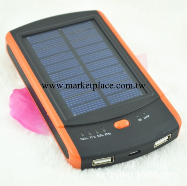 新款6000毫安太陽能手機充電器 可充iPhone聚合物移動充電寶工廠,批發,進口,代購