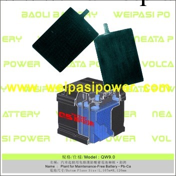 QW9.0/汽車免維護蓄電池極板/Plate for MF car battery批發・進口・工廠・代買・代購