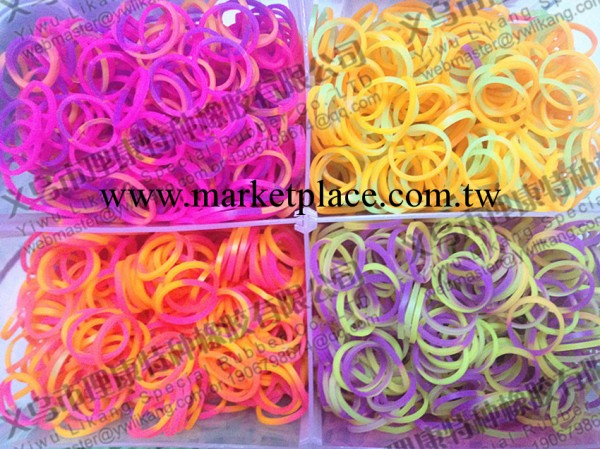 矽膠編織手環用彩虹色圓橡皮圈 可配S鉤 C鉤 鉤針工廠,批發,進口,代購