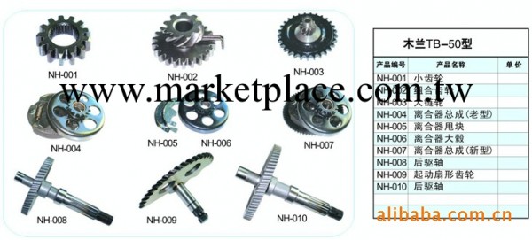 供應木蘭TB-50型整車齒輪批發・進口・工廠・代買・代購