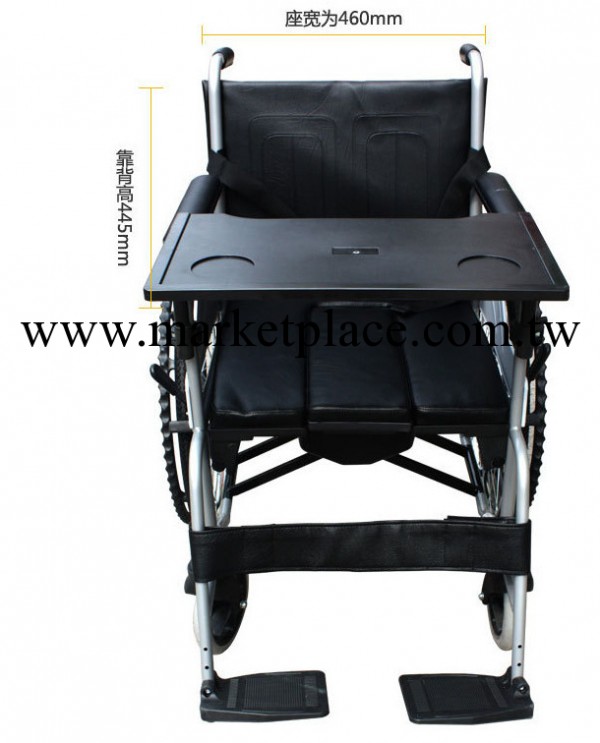 互邦HBG16-B鋼管座便輪椅 抽取式加深馬桶 萬向前小輪 雙層鋁圈工廠,批發,進口,代購