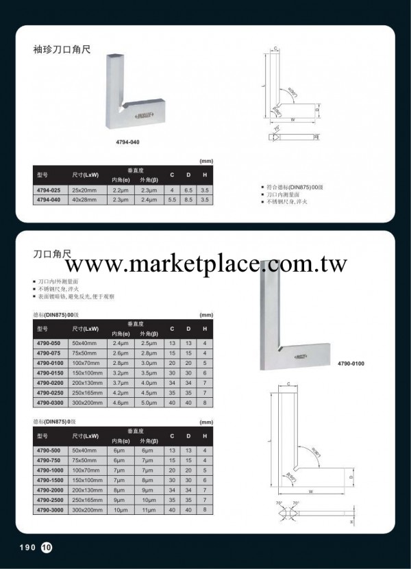 INSIZE英示 角尺 刀口尺工廠,批發,進口,代購