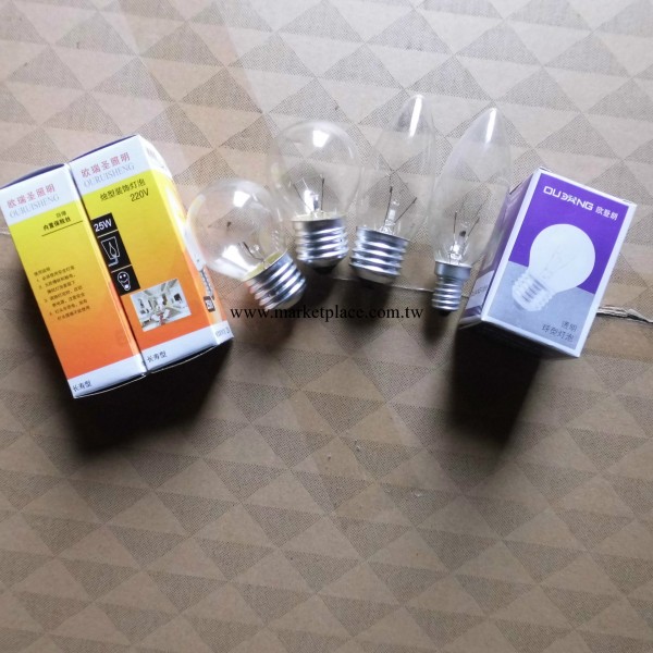 水晶燈專用E14小螺口普通白熾燈泡 25W透明尖泡 拉尾泡工廠,批發,進口,代購
