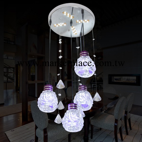 供應吧臺餐廳LED吊燈水晶燈 簡約現代吊燈20020-4 支持混批批發・進口・工廠・代買・代購