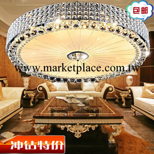 led金色水晶燈 圓形大客廳臥室餐廳吸頂燈直徑40CM 60 80 1米工廠,批發,進口,代購