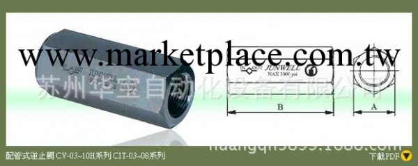 臺灣JUNWELL單向閥CV-03 CIT-16工廠,批發,進口,代購