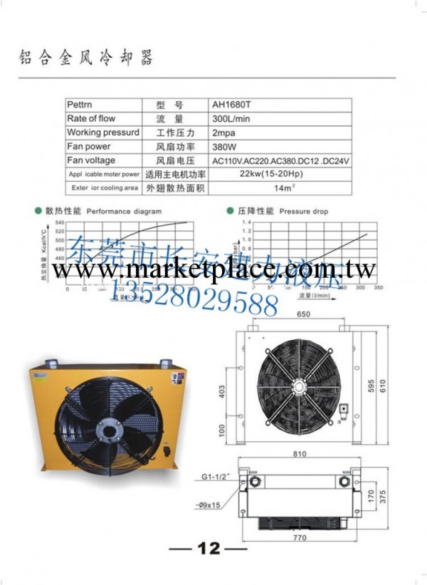 液壓油散熱器 風冷卻器，液壓油冷卻器AH1680T-AC220V/24v工廠,批發,進口,代購