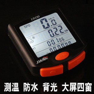 JAKROO捷酷 1609碼表 自行車碼表 長亮夜光碼表帶溫度 防水速度表工廠,批發,進口,代購