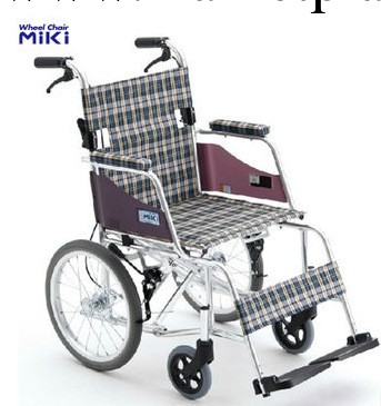 三貴MiKi輪椅車MOCC-43JL 免充氣胎 便攜輕便折疊 老人輪椅鈦合金工廠,批發,進口,代購