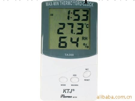 金拓佳 TA368 溫度計 電子溫濕度計 帶時鐘 三行特大數字液晶顯示工廠,批發,進口,代購