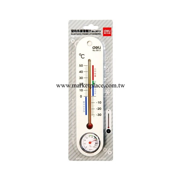 得力(deli)9013 掛壁式溫度計/溫濕度計 室內外溫度計工廠,批發,進口,代購