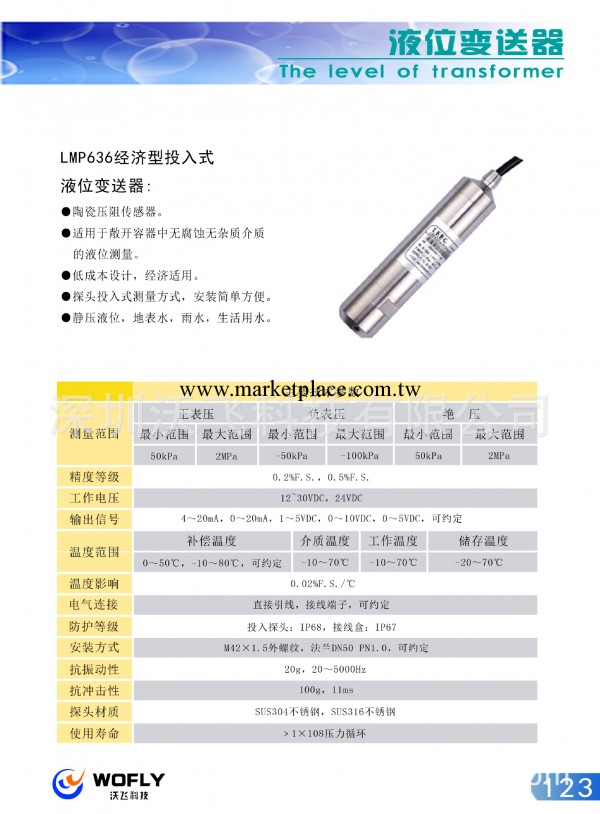 溫度變送器，型號：GPEAS4BQ0500，L=500MM,連接規格：G1/2"工廠,批發,進口,代購