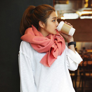 新款韓國東大門 圍巾冬季純色拉毛圍巾女羊毛披肩 工廠批發工廠,批發,進口,代購