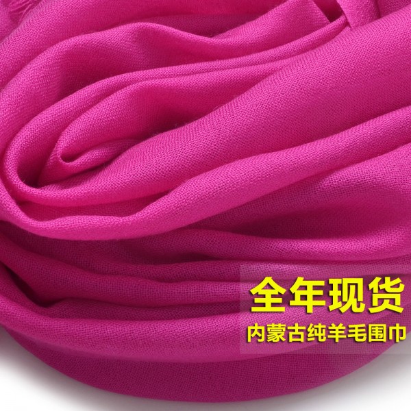 內蒙古圍巾廠傢80支純羊毛素色圍巾SWR0012 女士精薄款單色披肩工廠,批發,進口,代購
