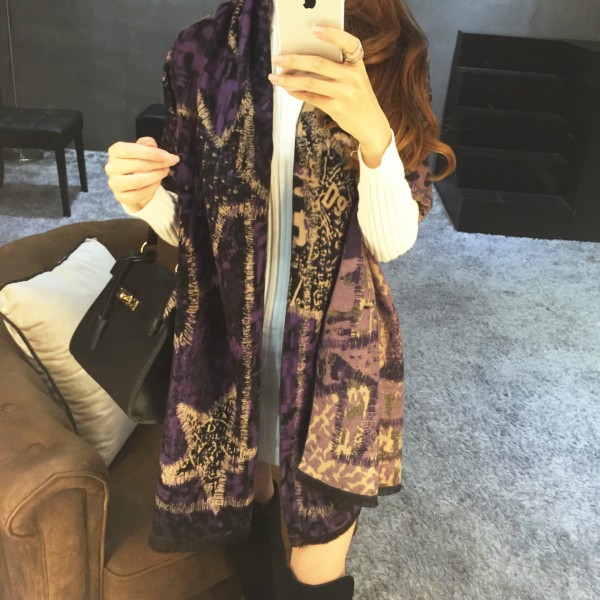 2015新款韓國羊絨圍巾披肩 歐美大牌海星五角星圍巾女夏 加厚加長工廠,批發,進口,代購
