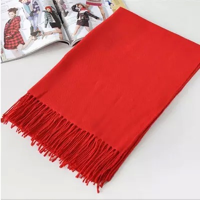 2015 秋冬中國紅 大紅色圍巾 年會圍巾披肩 仿羊絨斜紋純色圍巾工廠,批發,進口,代購