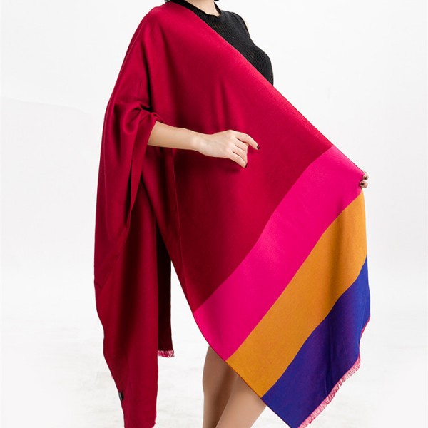 2015新款羊絨圍巾長款三色漸變時尚披肩工廠,批發,進口,代購