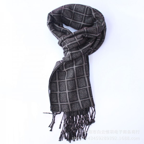 2015款男士圍巾 真絲拉絨圍巾大方格子拉絨保暖圍巾促銷包郵工廠,批發,進口,代購