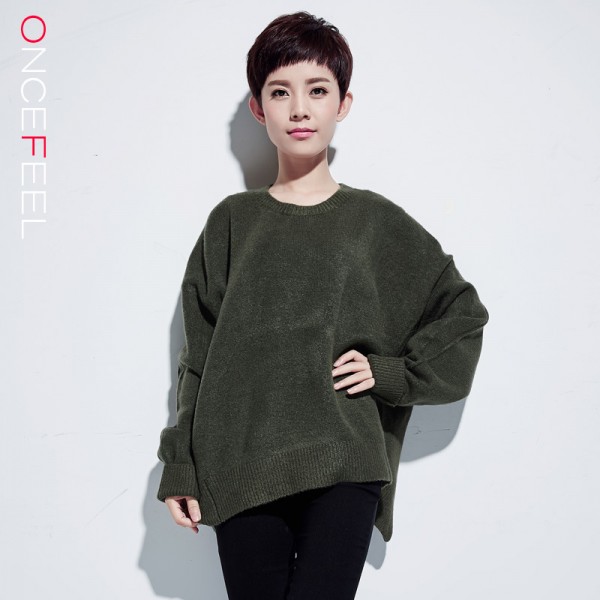 原創品質女裝 極簡側開叉秋冬新款女式套頭純色打底衫針織衫#881工廠,批發,進口,代購