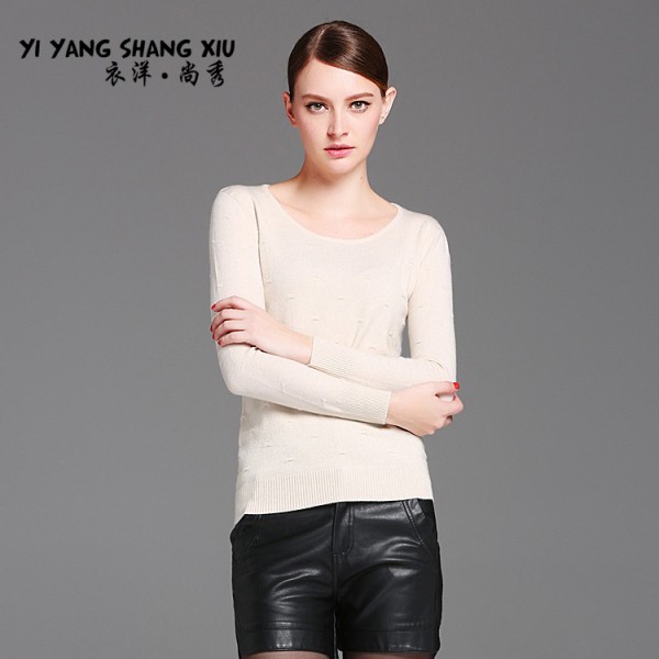 針織打底衫新品上衣女顯瘦拼接羊毛套頭針織衫毛衣女2015秋冬新款工廠,批發,進口,代購