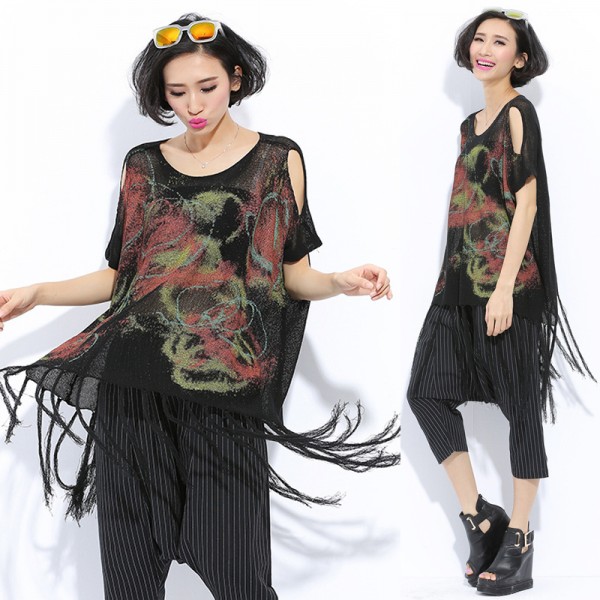 108#夏天新款韓版外搭女裝大碼薄網衫針織罩衫寬松顯瘦工廠,批發,進口,代購