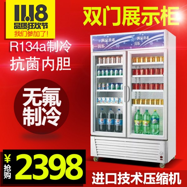 睿美展示櫃冷藏立式櫃 商用冰凍冷飲料飲品保鮮櫃 雙門618L陳列櫃工廠,批發,進口,代購