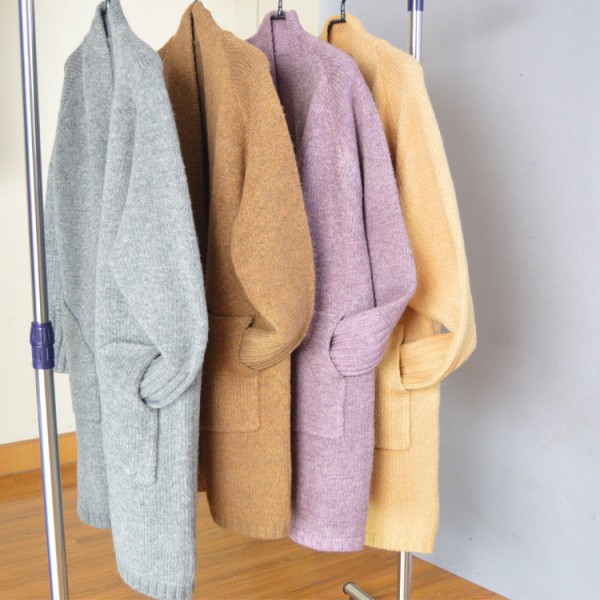 韓國東大門初秋新款毛衣外套中長款女式韓版寬松大碼針織衫開衫工廠,批發,進口,代購