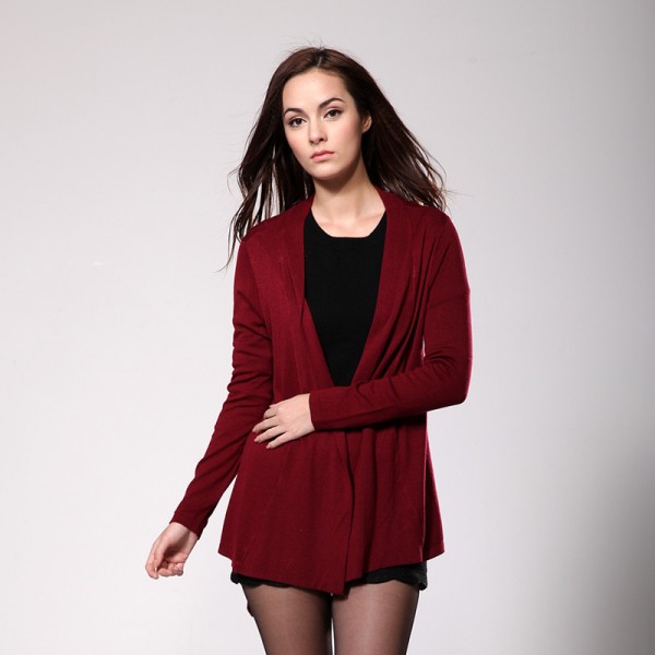 瑪拉咔囉2015秋裝新款歐美高端女裝長袖修身收腰褶皺針織衫女開衫工廠,批發,進口,代購