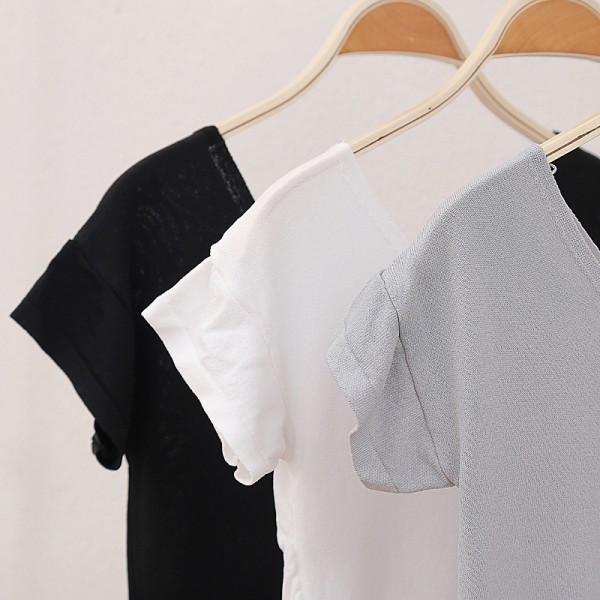 1545 秋季新款 女式後背3條帶針織衫 2015修身顯瘦打底短袖衫工廠,批發,進口,代購