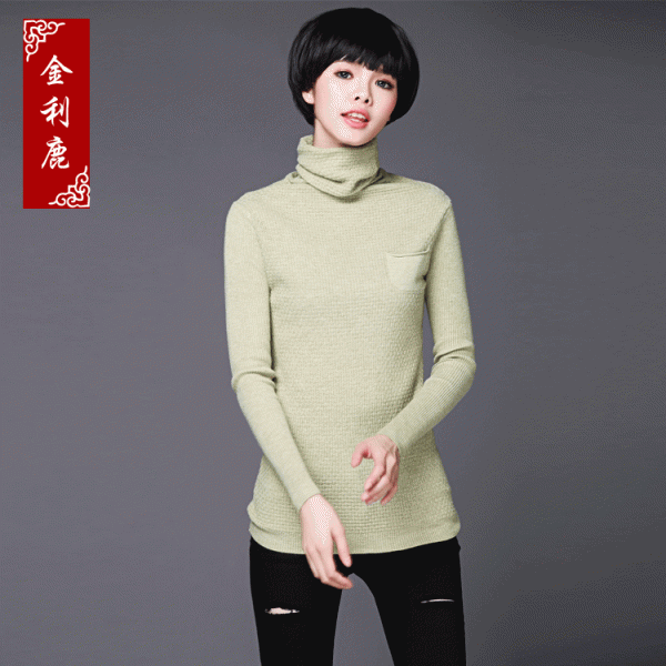 秋冬高領純色女式修身針織衫 通勤長袖立體提花顯瘦打底套頭毛衫工廠,批發,進口,代購