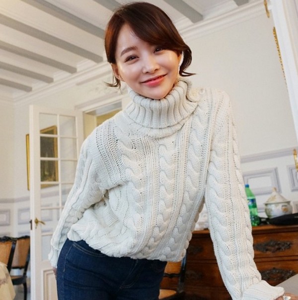 2015秋季新款特色開扣高領麻花毛衣針織衫工廠,批發,進口,代購