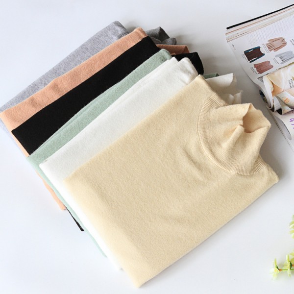 janin2015女秋裝新款半高領針織衫毛衣女套頭修身針織打底衫9811工廠,批發,進口,代購