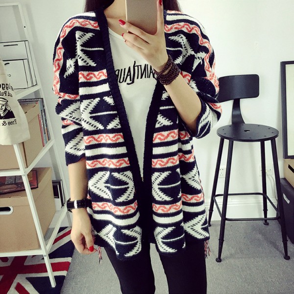 2015秋季新款韓版針織衫時尚女裝外套流蘇中長款披肩針織開衫上衣工廠,批發,進口,代購