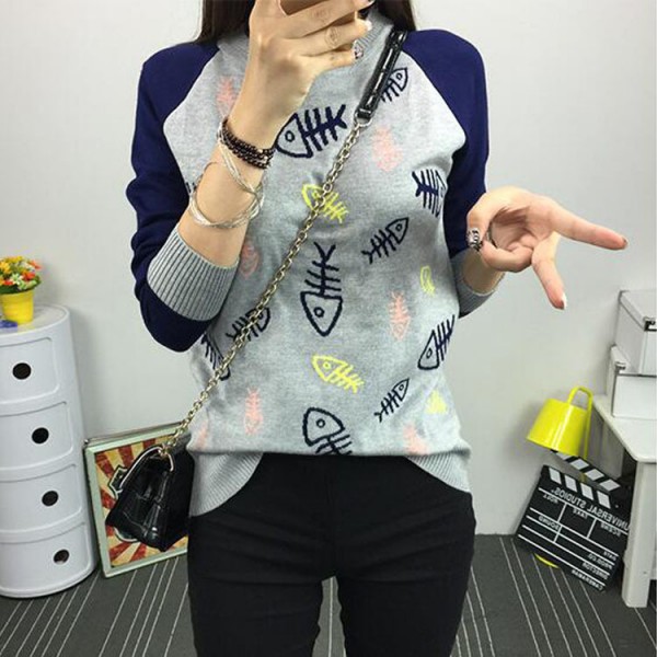 韓國代購秋高檔羊絨毛衣羊毛衫女圓領套頭長袖修身魚骨針織打底衫工廠,批發,進口,代購